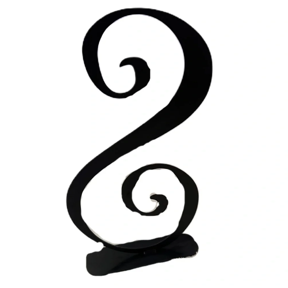Metal Letter S Swirl Black Sculpture Decor - Picture 5 of 14